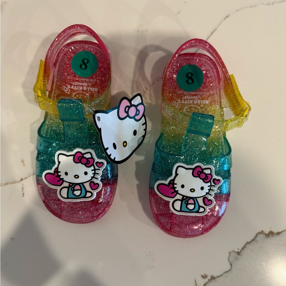 Sanrio Hello Kitty Glitter Sandals - Pink, Blue, Yellow - Picture 2 of 4